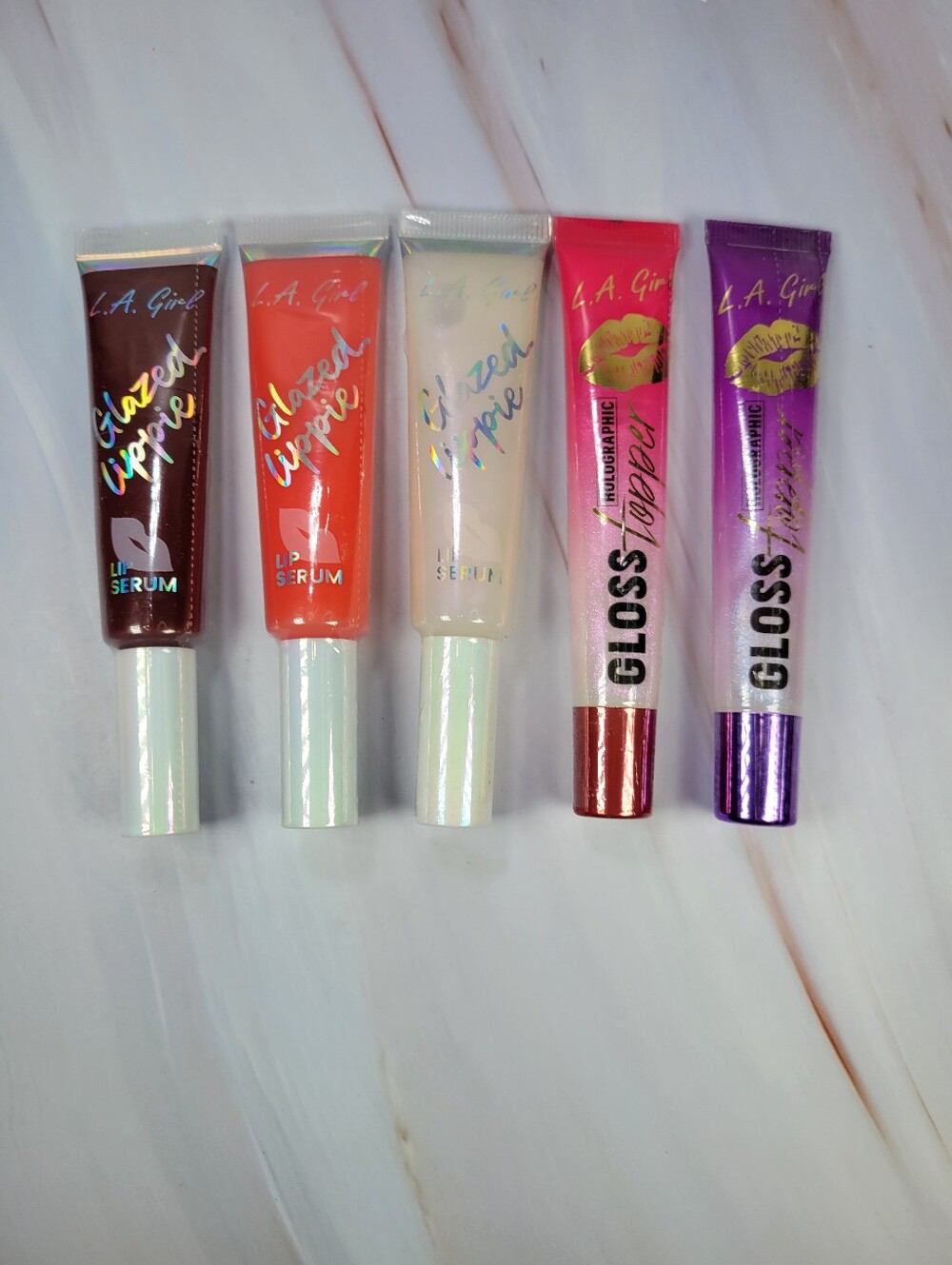 L.A. Girl Glazed Lippie Lip Serum & Holographic Gloss Topper Bundle NEW!